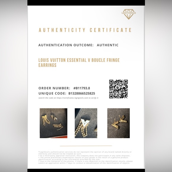 Authentic Louis Vuitton HTF Essential V Boucle Fringe Gold tone Earrings - Picture 13 of 13